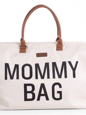 ChildHome Mommy Tote Bag in Cream with Tan Handles
